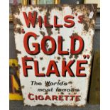 Single sided metal enamelled advertising sign 'Wills's Gold Flake, The World's Most Famous