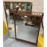 Two modern mirrors, one with brass finish frame. (2) (B.P. 21% + VAT)