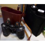 Two cased pairs of binoculars; one pair in leather case 10x50 Carl Zeiss Jena 'Jenoptem' and a
