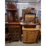 Collection of furnishing items, to include: Edwardian mahogany inlaid free standing music/display