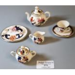 Masons patent ironstone Mandalay pattern miniature childs tea for one set, comprising: cup saucer