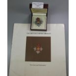Silver enameled Gilbey Jubille Collection British Empire Medal brooch pendant, the back marked '