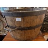 Rustic oak coopered and iron banded two handled barrel. (B.P. 21% + VAT)
