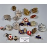 Collection of assorted Home Front wartime and other related lapel and pin badges: Home Guard, On War