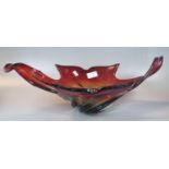 Murano style multi-coloured glass centre or table bowl. (B.P. 21% + VAT)