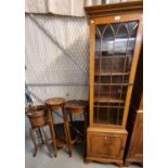 Collection of furnishing items, to include: two mahogany jardinière stands, R A Lister & Co. Ltd.