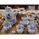 Tray of Wedgwood 'Volendam' Georgetown collection teaware to include: teacups and saucers, plates,