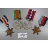Group of un-named WWII medals, to include: 1939-45 War Medal, 1939-45 Star, The France and Germany