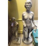 Two garden figures: nude male, nude female. The largest 85cm high approx. (2) (B.P. 21% + VAT)