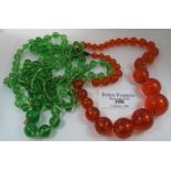Collection of assorted coloured glass bead necklaces. (B.P. 21% + VAT)