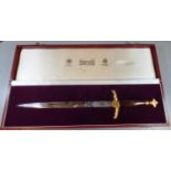 Large "Wilkinson Sword" Brand sword shaped letter opener. 'By Appointment to H M Queen Elizabeth