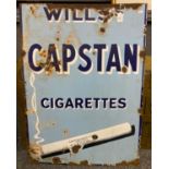 Enamel single sided metal advertising sign 'Wills's Capstan Cigarettes'. 86x61cm approx. (B.P. 21% +