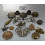 A collection of silver and costume jewellery. (B.P. 21% + VAT)
