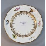 19th Century Swansea porcelain plate, the border decorated with flowers, foliage and strawberries.