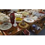 Two trays of Poole pottery items to include: plates, cheese dish, ashtrays, eggcup, trinket bowls,