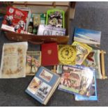 Vintage suitcase containing various items, to include: souvenir commemorative programme of the