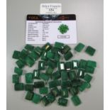 A bag of unmounted emerald gem stones. Not warranted. Together with EGC certificate. (B.P. 21% +