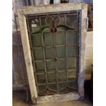 Two similar lead glazed wooden framed windows. 57x90cm approx. (2) (B.P. 21% + VAT)