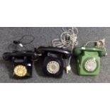 Two vintage rotary telephones and one push button rotary style telephone. (3) (B.P. 21% + VAT)