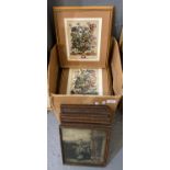 Collection of reproduction coloured print still life studies of flowers throughout the months of the