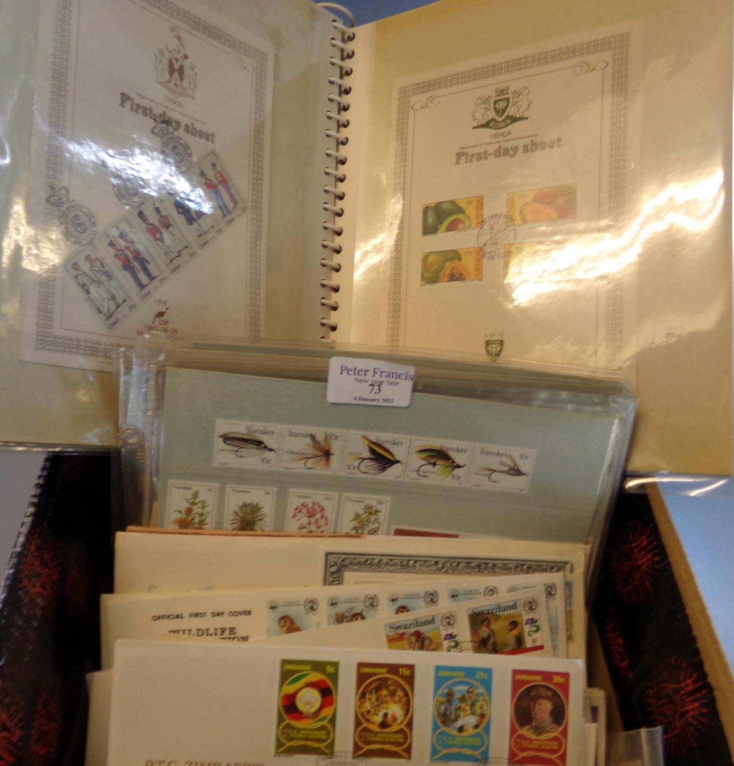 South Africa Homelands collection of First Day Covers in two albums plus selection of mint stamps