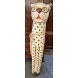 Polychrome painted wooden study of a stylised cat. (B.P. 21% + VAT)