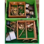 Box file of rolled gold and Victorian rolled gold, to include: necklaces, bracelets, rings, bangles,