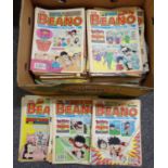 Box of ‘The Beano’ Comics predominantly or exclusively from the 1990s, together With a box of ‘