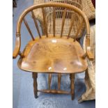 Elm and pine low spindle and hoop back breakfast chair/stool. (B.P. 21% + VAT)