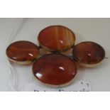 9ct gold mounted four panel agate pin brooch. (B.P. 21% + VAT)