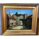Herbert J Finn (British FL. 1886-1901), 'Tenby, the West Town Gate', signed and dated 1886. Oils