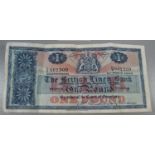 Unusual 'The British Linen Bank' £1 note, AP.P Anderson General Manager, dated 31st March 1962 ,