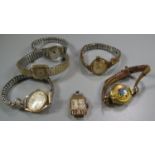 Collection of ladies scrap gold and other small head wristwatches, various (not all gold). (B.P. 21%