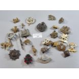 Bag of assorted British Military cap badges, including: The Durham's, Enniskillens etc. (B.P.