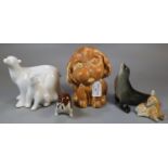 Collection of ceramic animals, to include: Crown Devon 'Pup', Royal Doulton 'Dedication Polar
