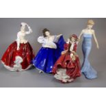 Four Royal Doulton bone china figurines, to include: 'Elaine', 'Gail', 'Top O' the Hill' and '