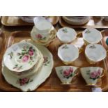 Tray of Royal Albert 'English Beauty' part teaware: six teacups and saucers, six tea plates,