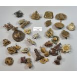 Bag of assorted British Military cap badges, various, including: The Norfolk Regiment, Connaught