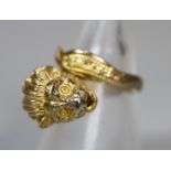 Silver gilt lion design dress ring. 6g approx. Ring size M. (B.P. 21% + VAT)