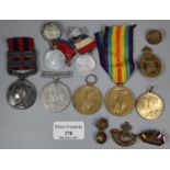 Queen Victoria General Service Medal with clasps for Burma 1886-87 and 1887-89, awarded to Lance