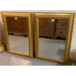Pair of modern gilt framed bevel plate mirrors. 87x61cm approx. (2) (B.P. 21% + VAT)
