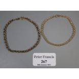 Two 9ct gold bracelets. Approx weight 4.6 grams. (B.P. 21% + VAT)