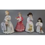 Four Royal Doulton bone china figurines, to include: 'My First Figurine', 'Innocence', 'My First