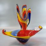 Two Murano style multi-coloured Art Glass items, centre bowl and vase. (2) (B.P. 21% + VAT)