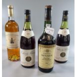 Collection of three vintage red wines, to include: 'Cotes Du Rhone', both 1978, 'Cordier Chateau