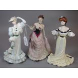 Two Coalport bone china Golden Age figurines, to include: 'Beatrice at the garden party', 'Alexandra