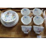 Six Richmond florally decorated teacups and saucers with six teaplates. (B.P. 21% + VAT)