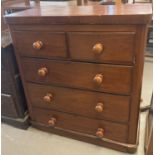 Victorian mahogany straight front chest of two short and three long drawers. 95x46x105cm approx. (