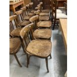 Set of six curve and slat back bentwood pub chairs. (6) (B.P. 21% + VAT)