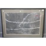 British school (20th century), study of barbed wire, pastels. 55x83cm approx. Framed and glazed. (